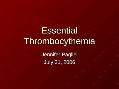 trombocitemie esentiala|Essential thrombocythemia